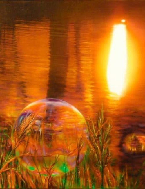Autumn landscape in a irys bubble