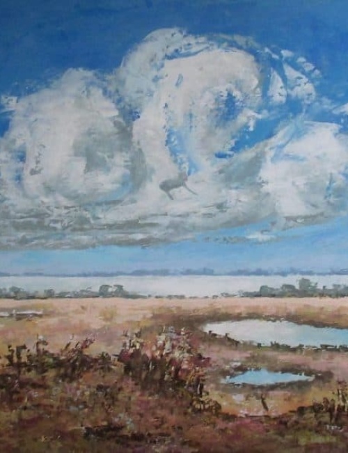 Landscape with a cloud