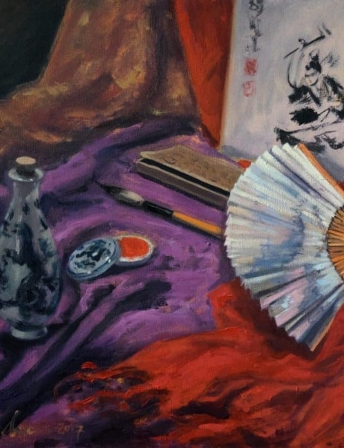 Still life with a fan (series: Japanese inspirations)