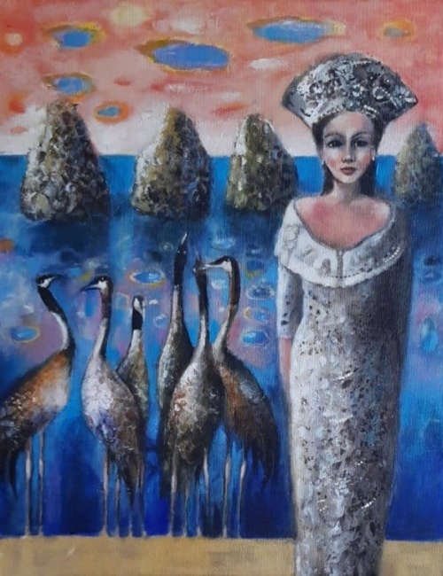 Kompozycja z żurawiami