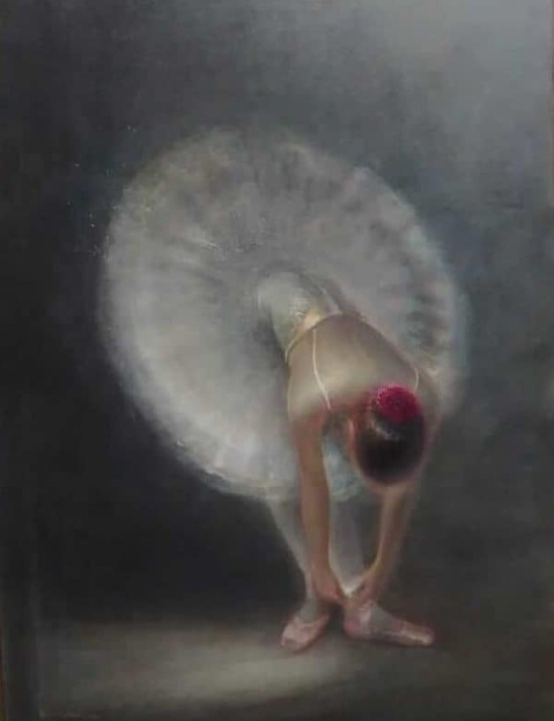 Tancerka z czerwonym koczkiem